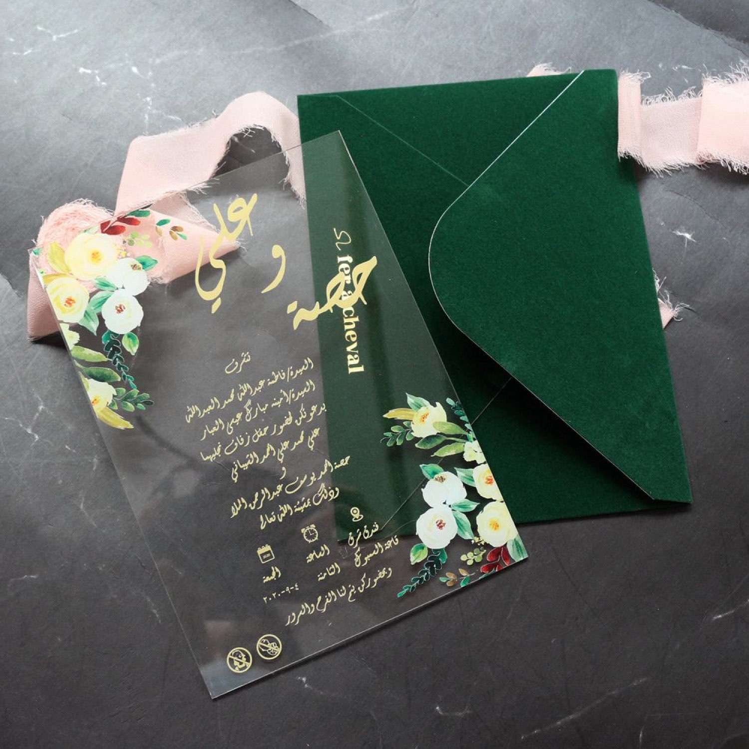 Wedding Invitation Card UV Printing Acrylic Invitation Card Personalized Custom